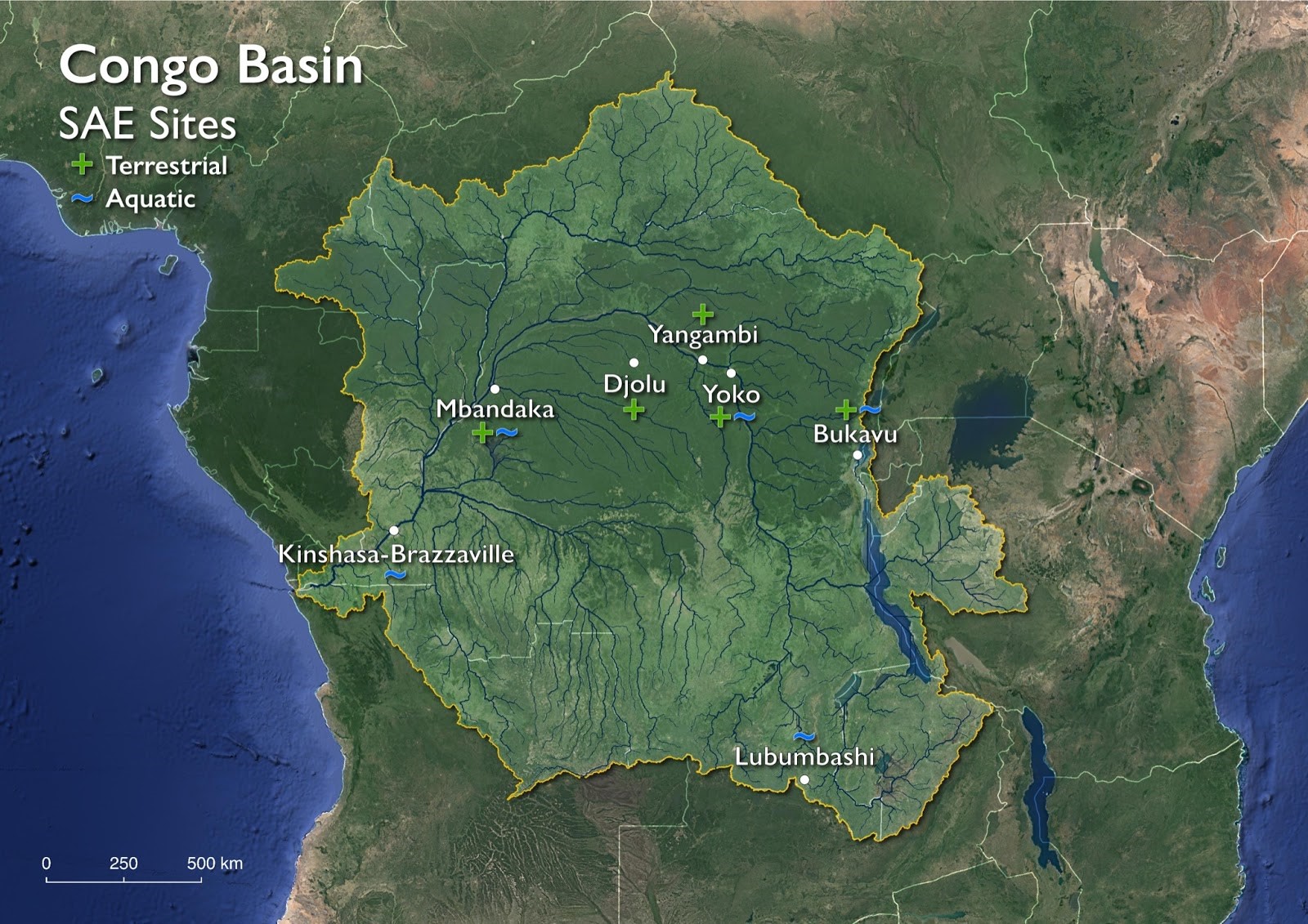 Basemap source: Google Satellite imagery 2020. Map made by Travis Drake.