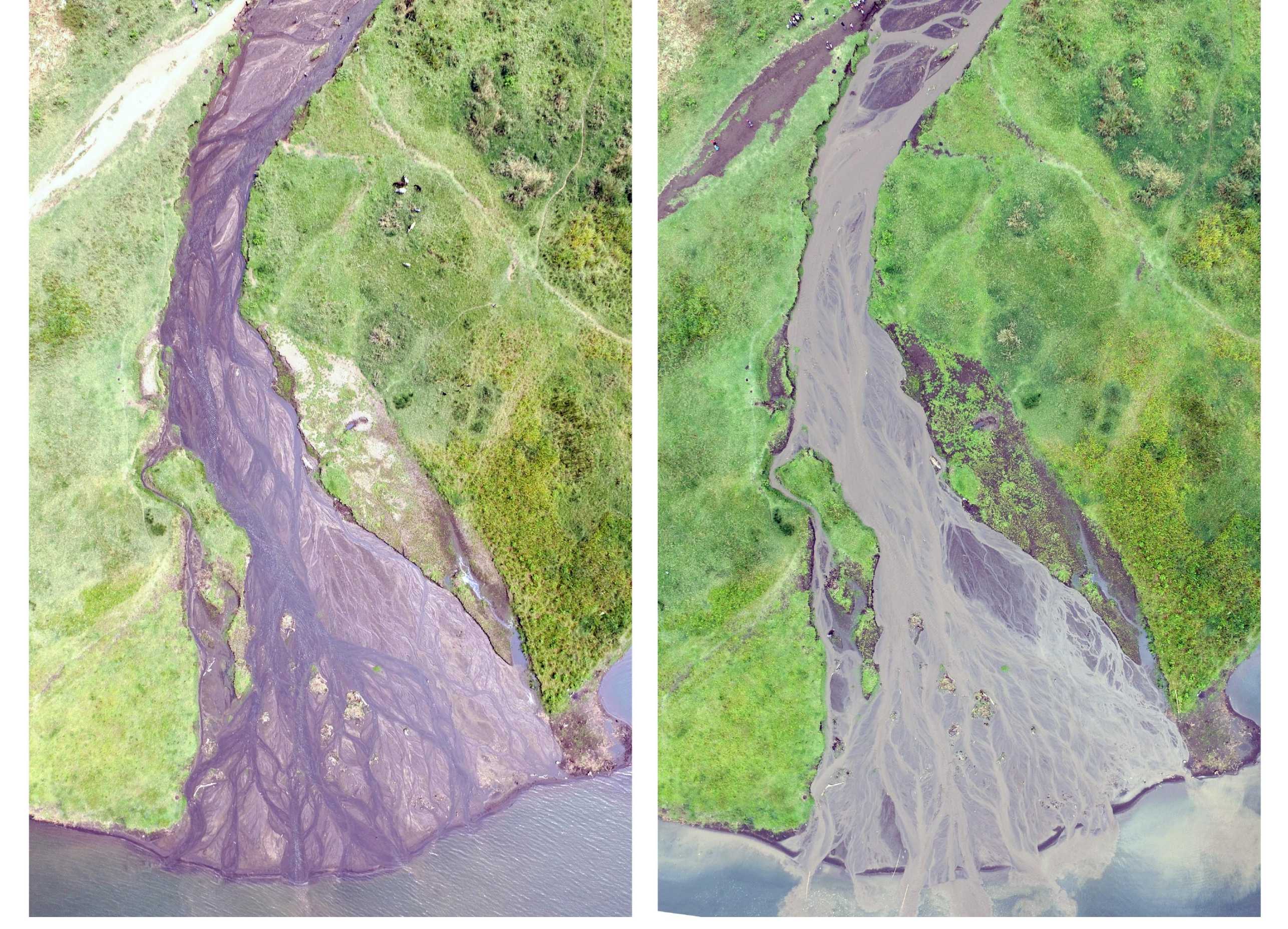 Large sediment flows into Lake Kivu after a strong rain event